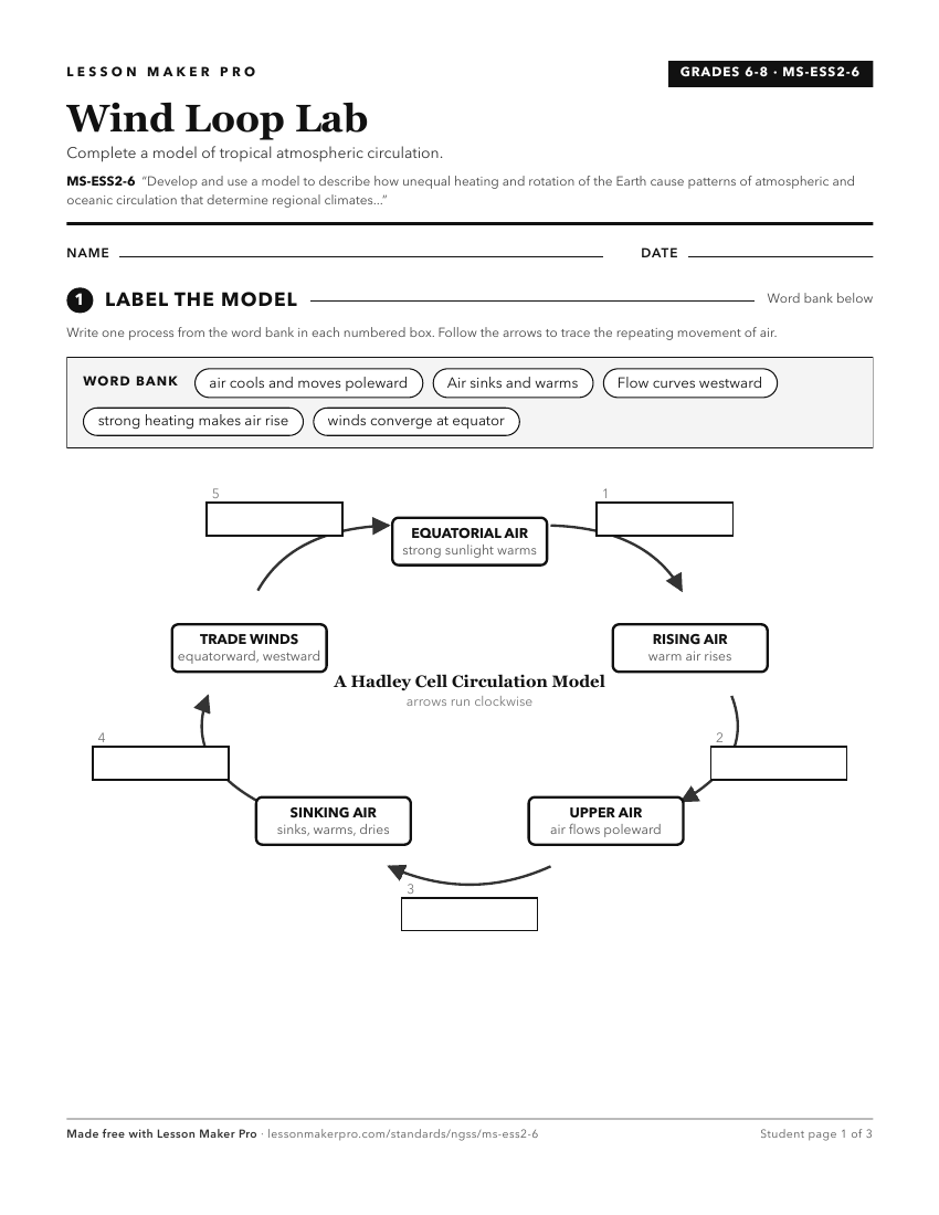 Preview of the MS-ESS2-6 printable worksheet