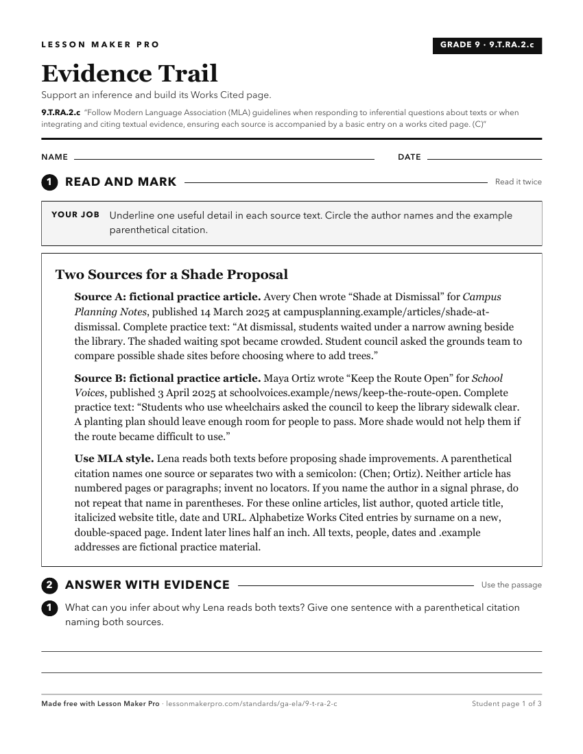 Preview of the 9.T.RA.2.c printable worksheet