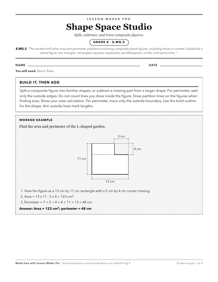 Preview of the 8.MG.5 printable worksheet