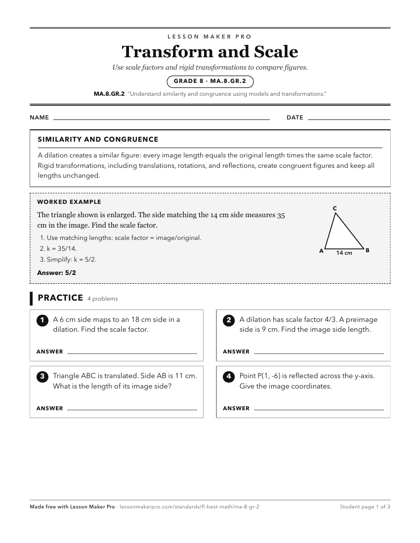 Preview of the MA.8.GR.2 printable worksheet