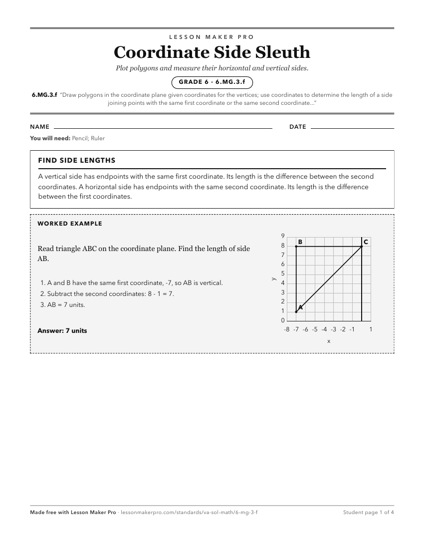 Preview of the 6.MG.3.f printable worksheet