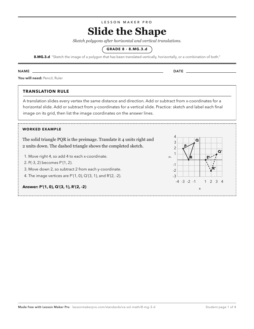 Preview of the 8.MG.3.d printable worksheet