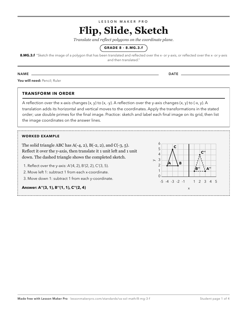 Preview of the 8.MG.3.f printable worksheet