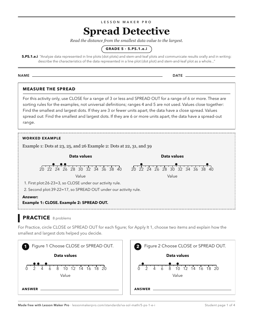 Preview of the 5.PS.1.e.i printable worksheet