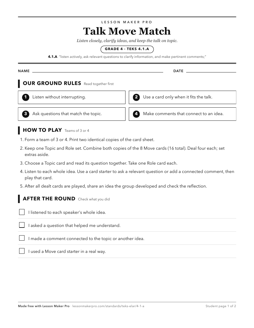 Preview of the 4.1.A printable worksheet