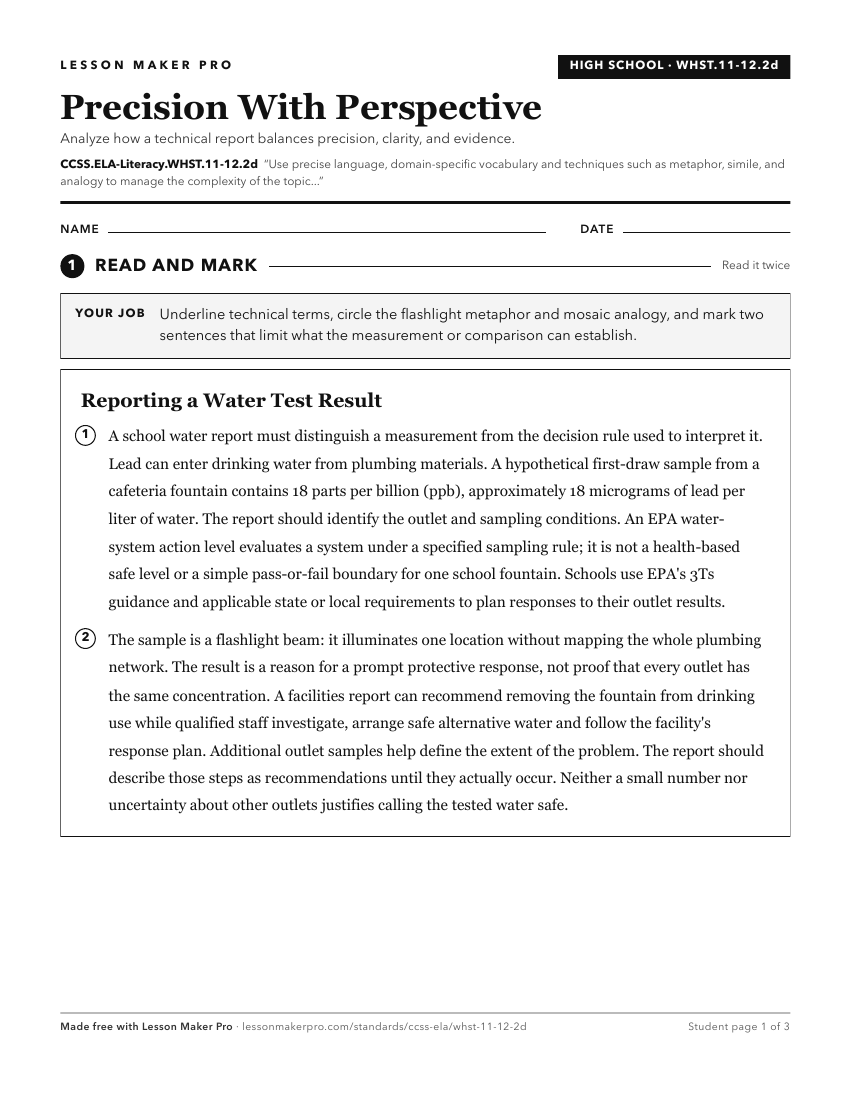 Preview of the CCSS.ELA-Literacy.WHST.11-12.2d printable worksheet