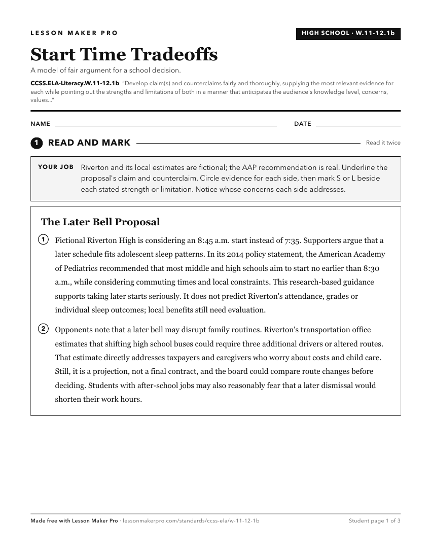 Preview of the CCSS.ELA-Literacy.W.11-12.1b printable worksheet