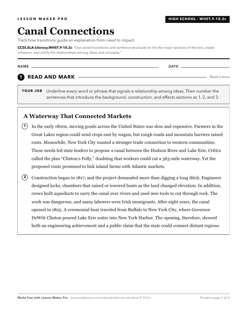 Preview of the CCSS.ELA-Literacy.WHST.9-10.2c printable worksheet