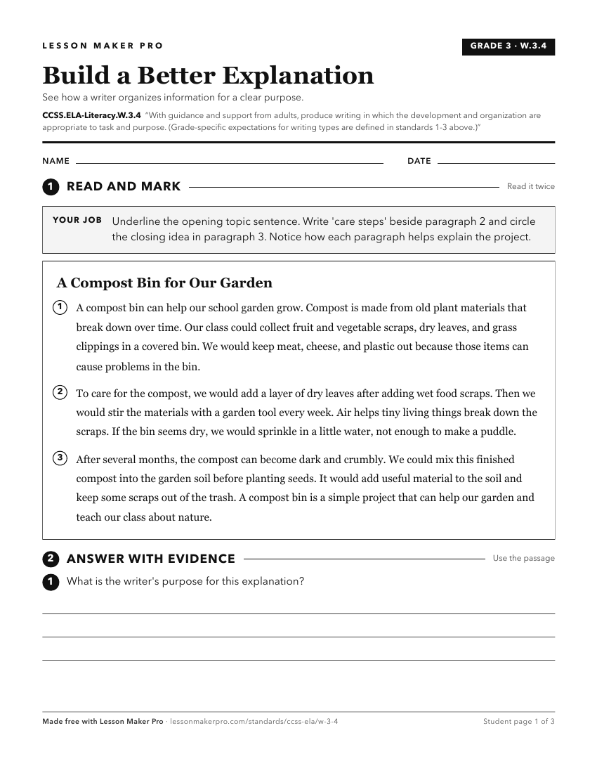 Preview of the CCSS.ELA-Literacy.W.3.4 printable worksheet