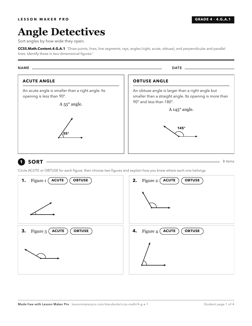 Preview of the CCSS.Math.Content.4.G.A.1 printable worksheet