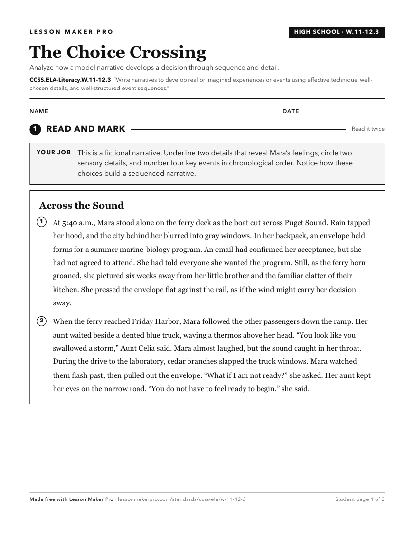 Preview of the CCSS.ELA-Literacy.W.11-12.3 printable worksheet