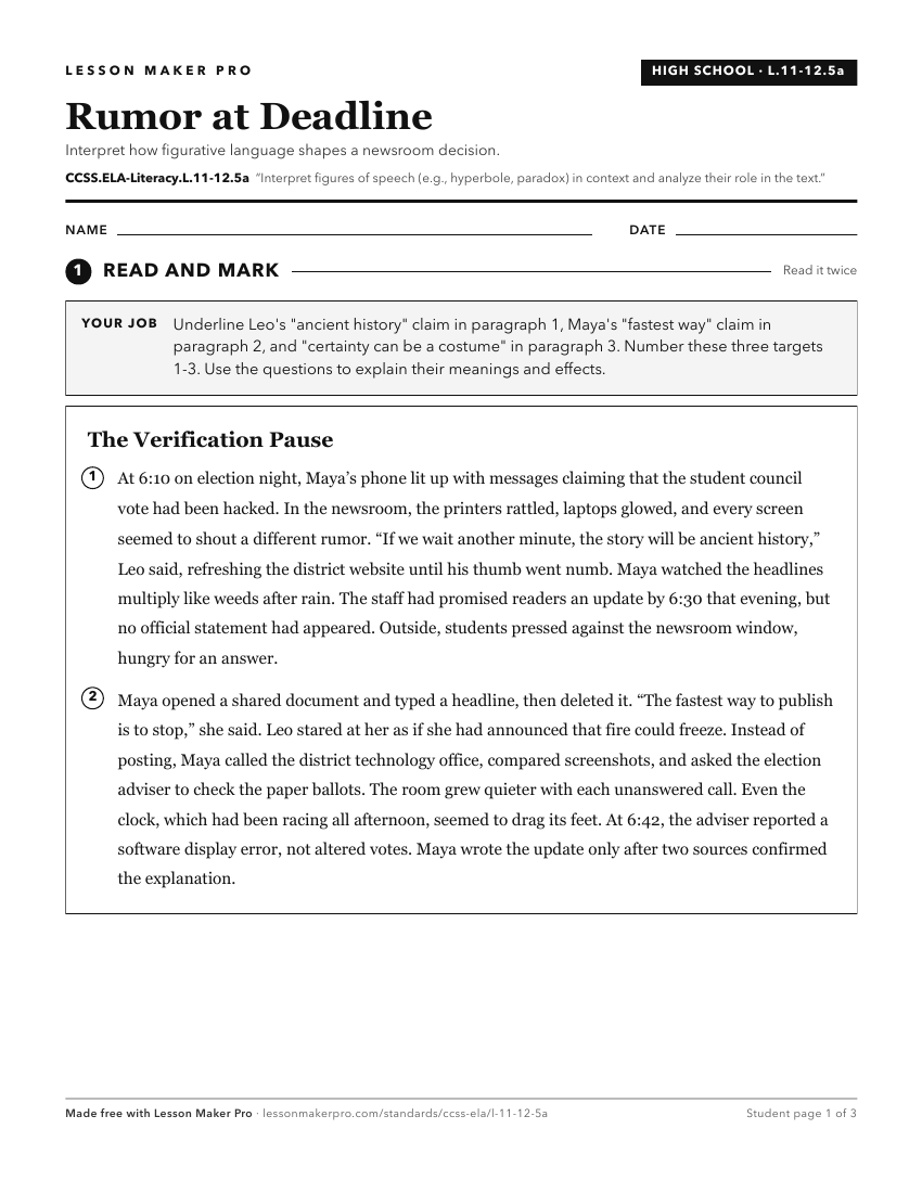 Preview of the CCSS.ELA-Literacy.L.11-12.5a printable worksheet