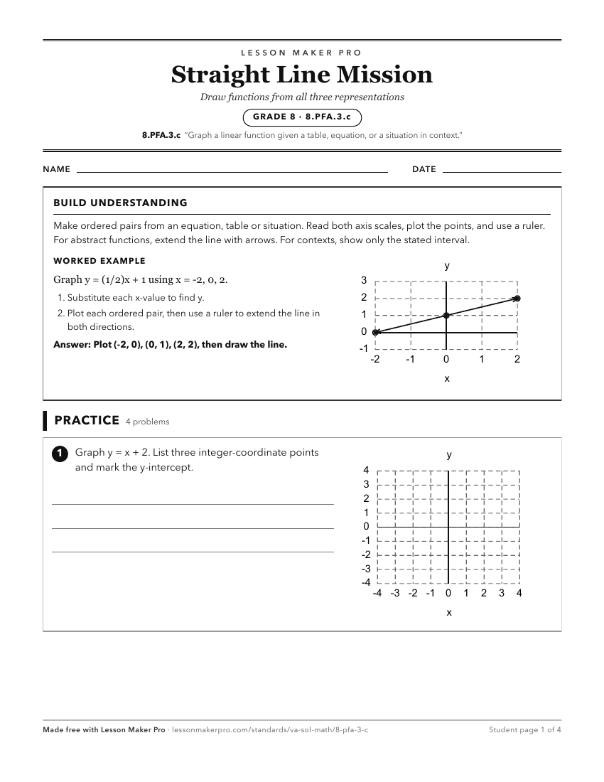 Preview of the 8.PFA.3.c printable worksheet