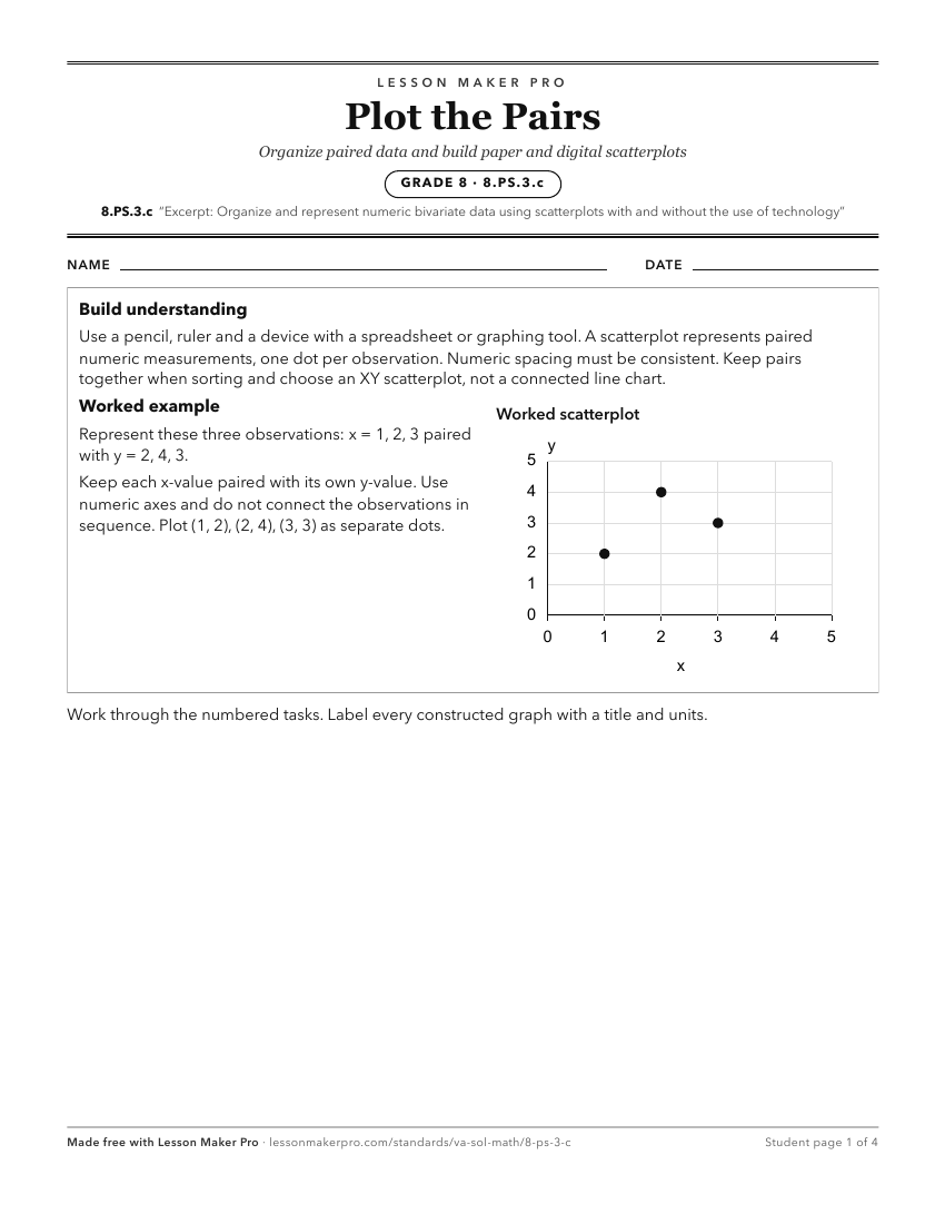 Preview of the 8.PS.3.c printable worksheet