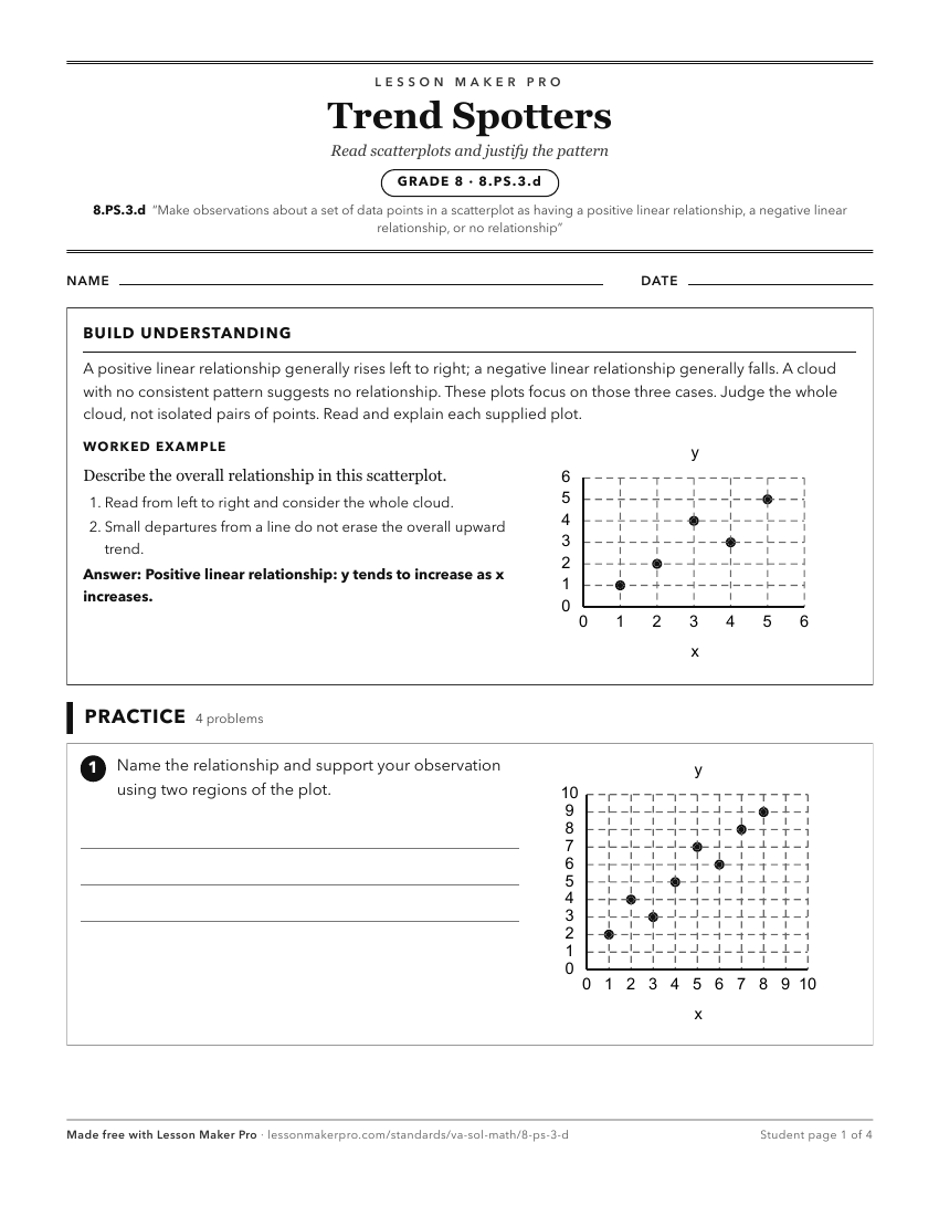 Preview of the 8.PS.3.d printable worksheet