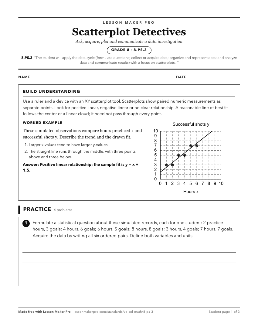 Preview of the 8.PS.3 printable worksheet