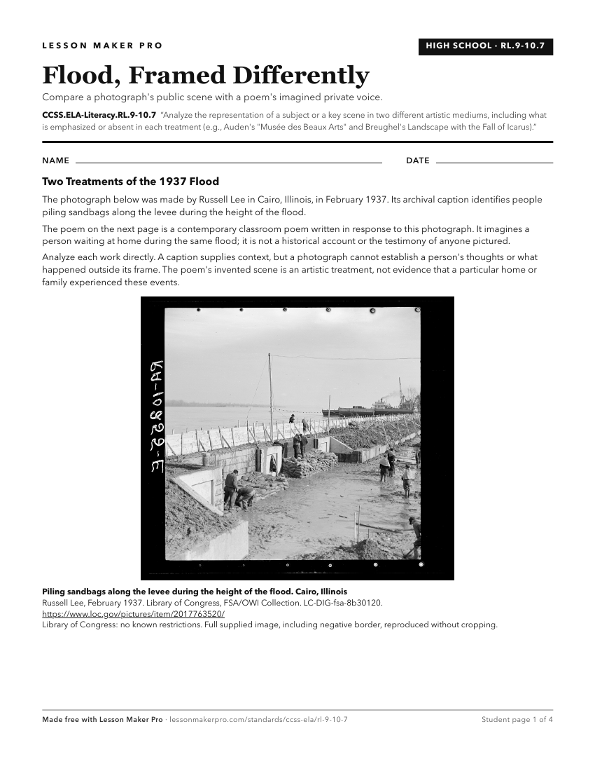 Preview of the CCSS.ELA-Literacy.RL.9-10.7 printable worksheet