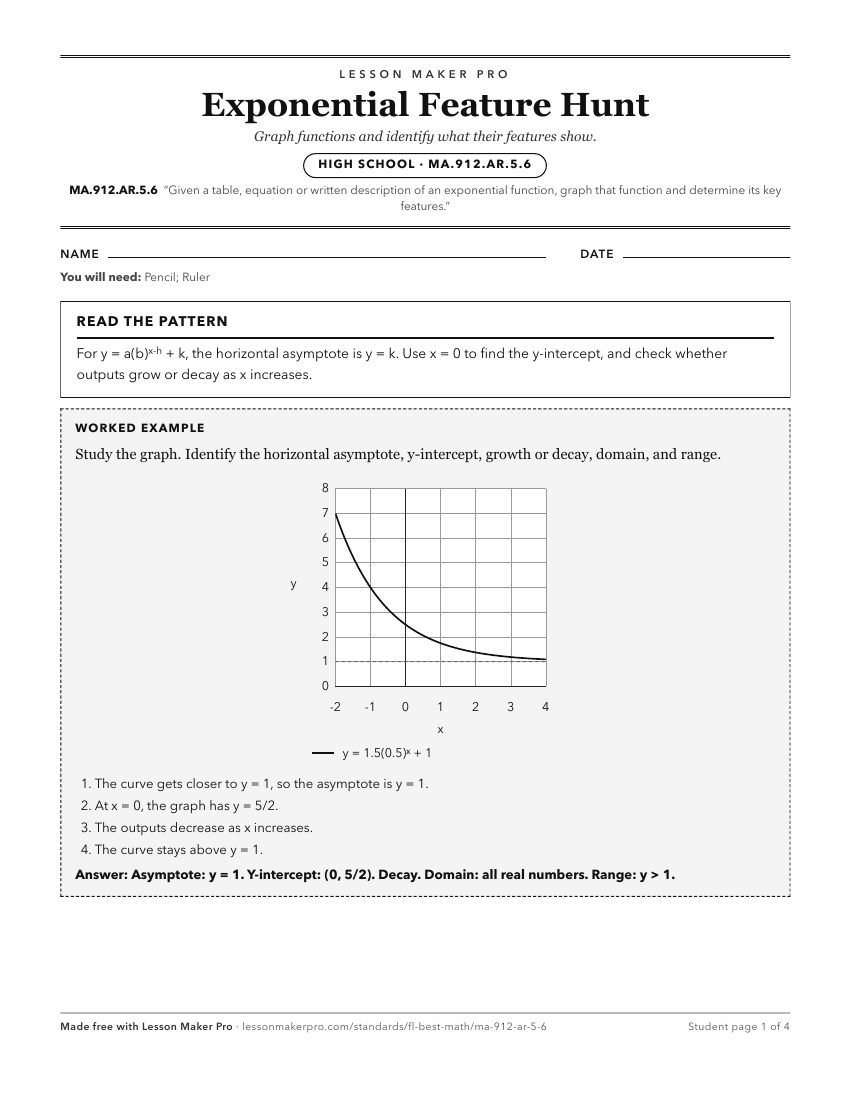 Preview of the MA.912.AR.5.6 printable worksheet