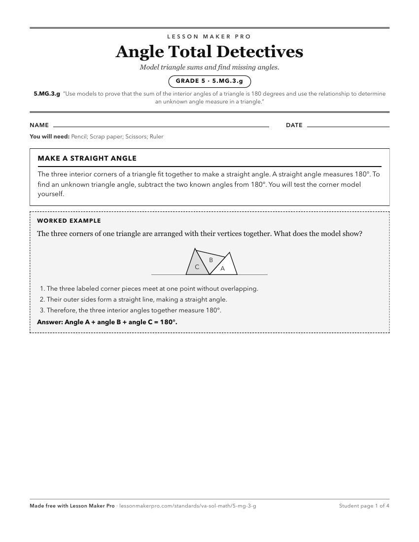 Preview of the 5.MG.3.g printable worksheet