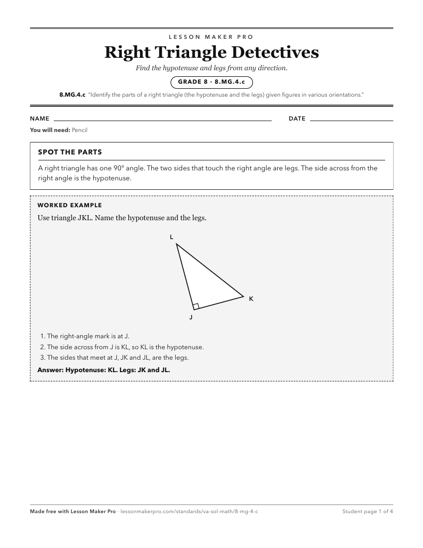 Preview of the 8.MG.4.c printable worksheet