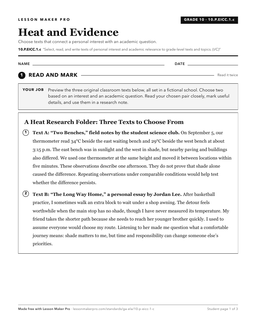 Preview of the 10.P.EICC.1.c printable worksheet