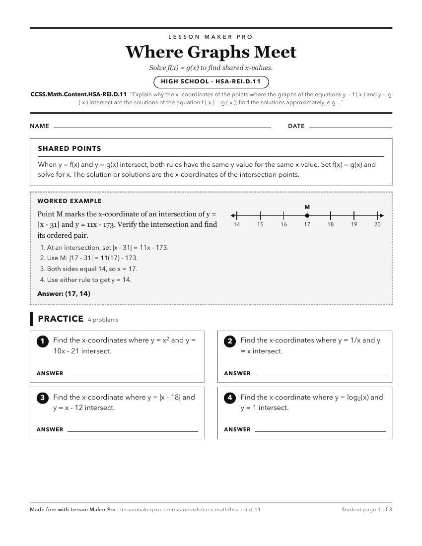Preview of the CCSS.Math.Content.HSA-REI.D.11 printable worksheet