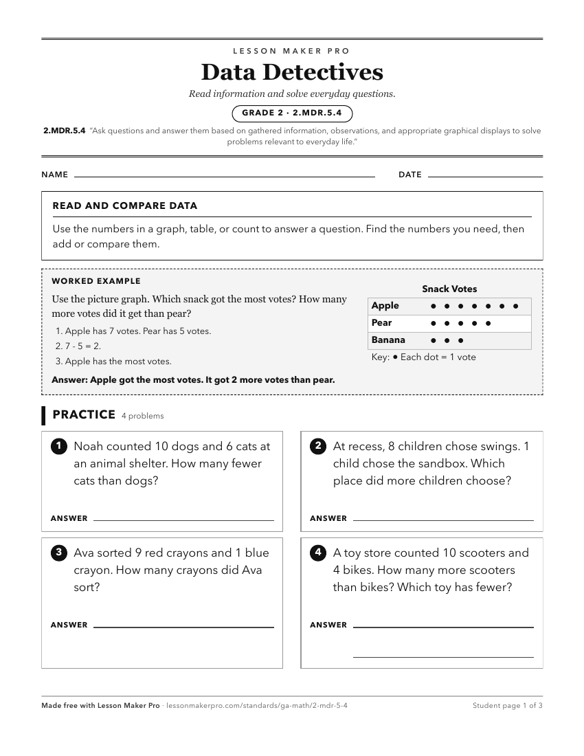 Preview of the 2.MDR.5.4 printable worksheet
