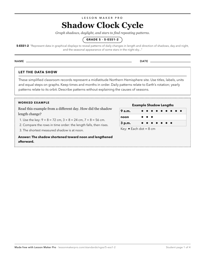 Preview of the 5-ESS1-2 printable worksheet