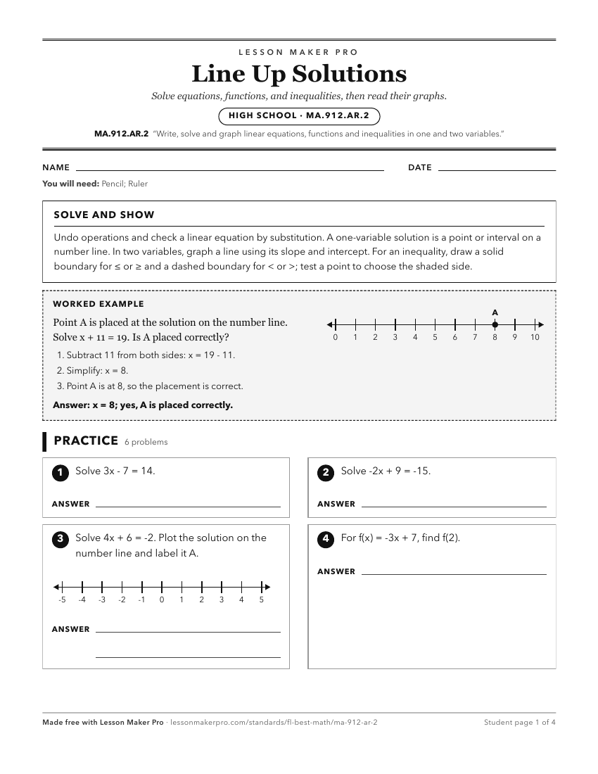Preview of the MA.912.AR.2 printable worksheet