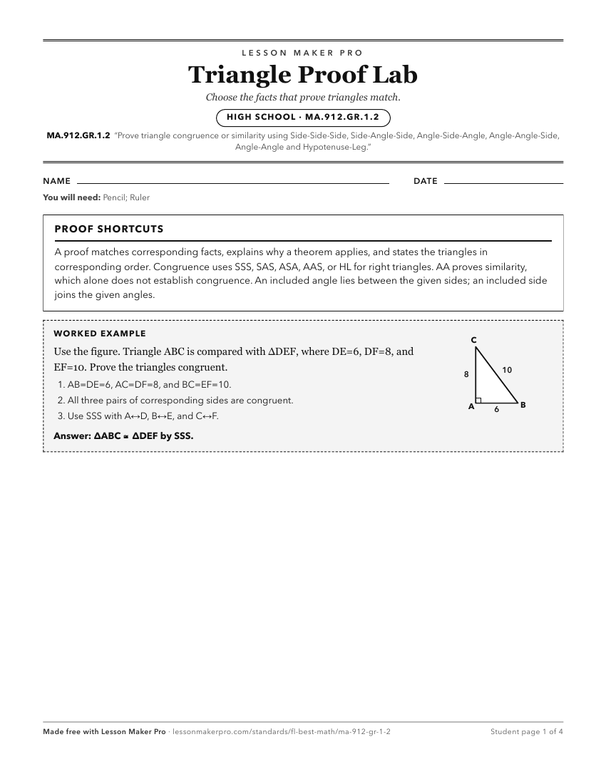 Preview of the MA.912.GR.1.2 printable worksheet