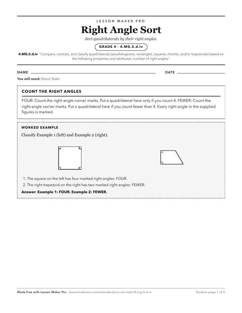 Preview of the 4.MG.5.d.iv printable worksheet