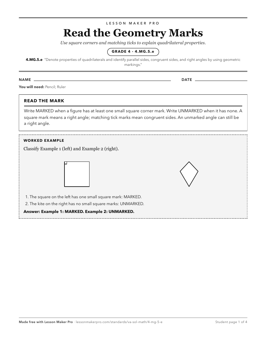 Preview of the 4.MG.5.e printable worksheet