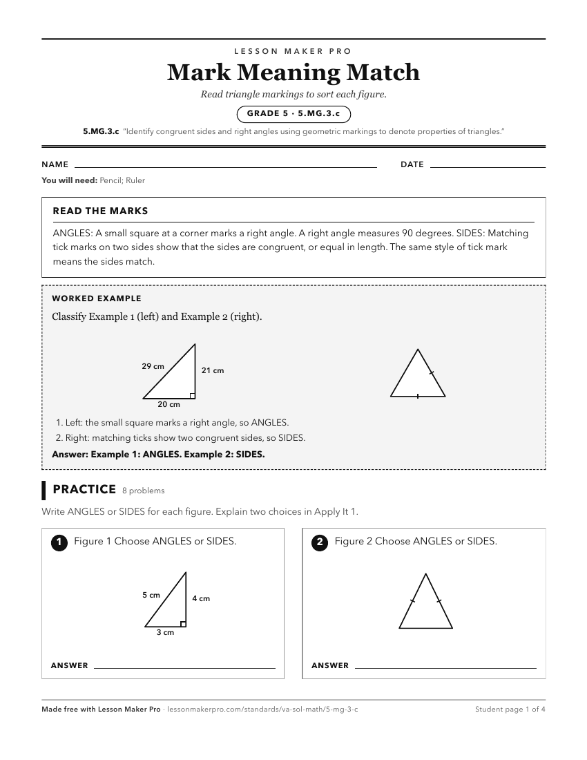 Preview of the 5.MG.3.c printable worksheet