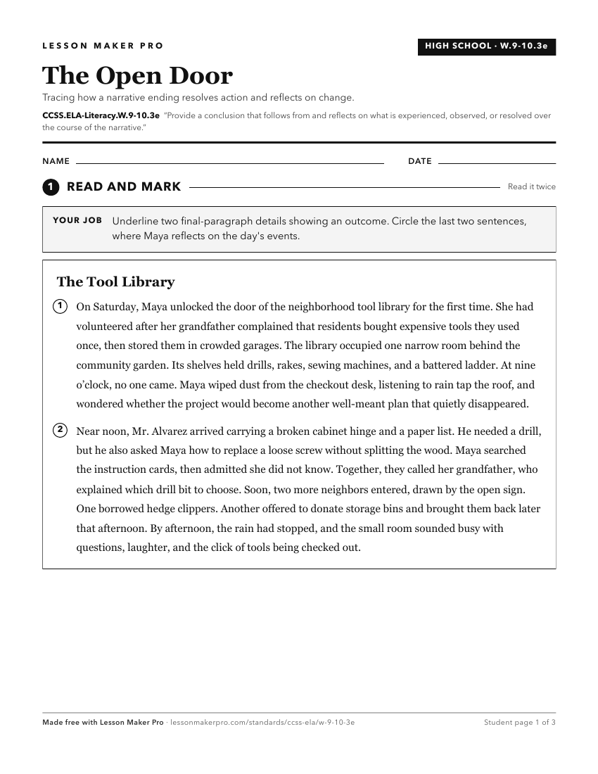 Preview of the CCSS.ELA-Literacy.W.9-10.3e printable worksheet