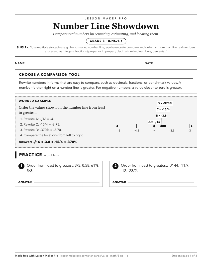 Preview of the 8.NS.1.c printable worksheet