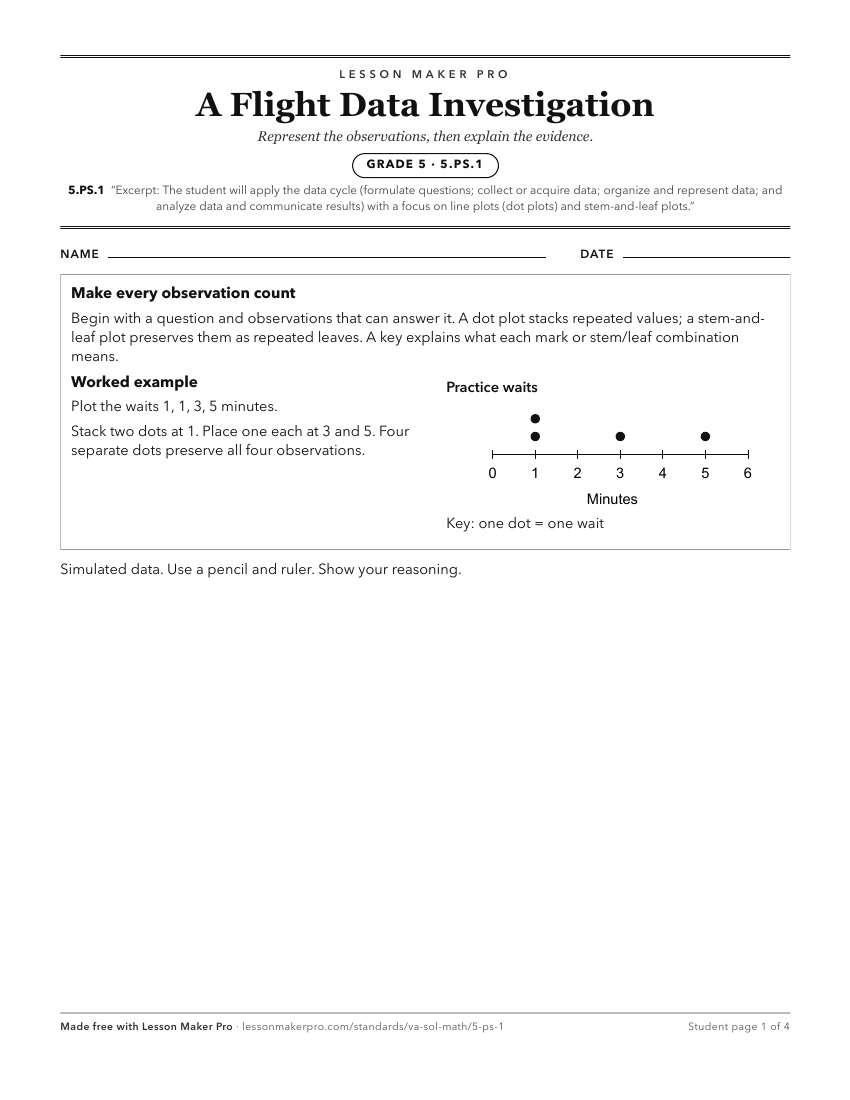 Preview of the 5.PS.1 printable worksheet