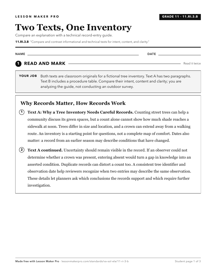 Preview of the 11.RI.3.B printable worksheet