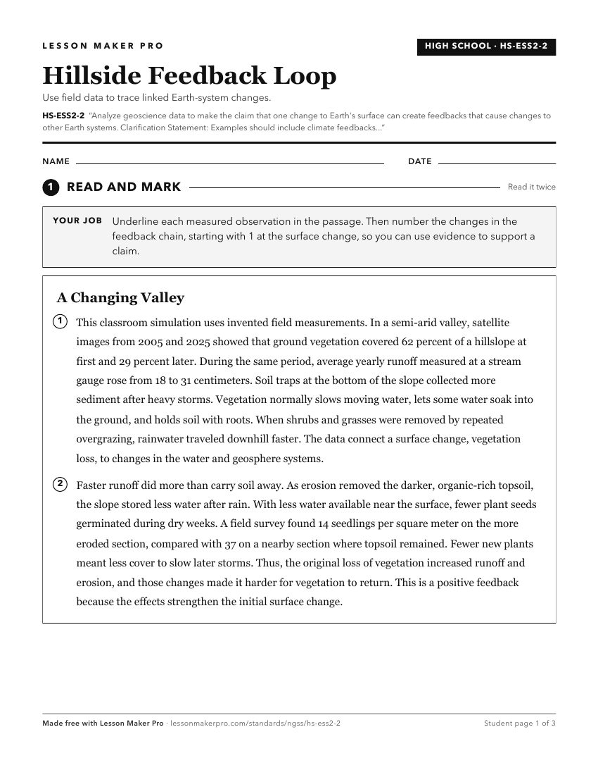 Preview of the HS-ESS2-2 printable worksheet