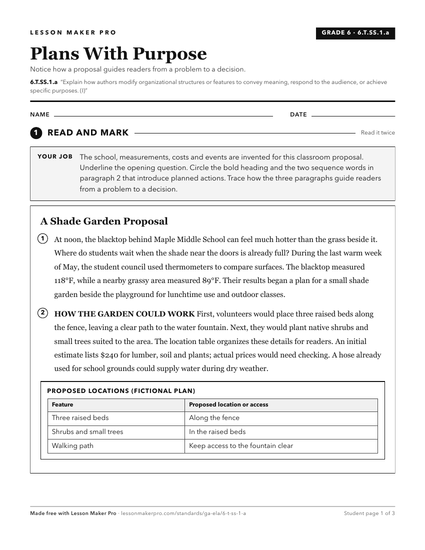 Preview of the 6.T.SS.1.a printable worksheet
