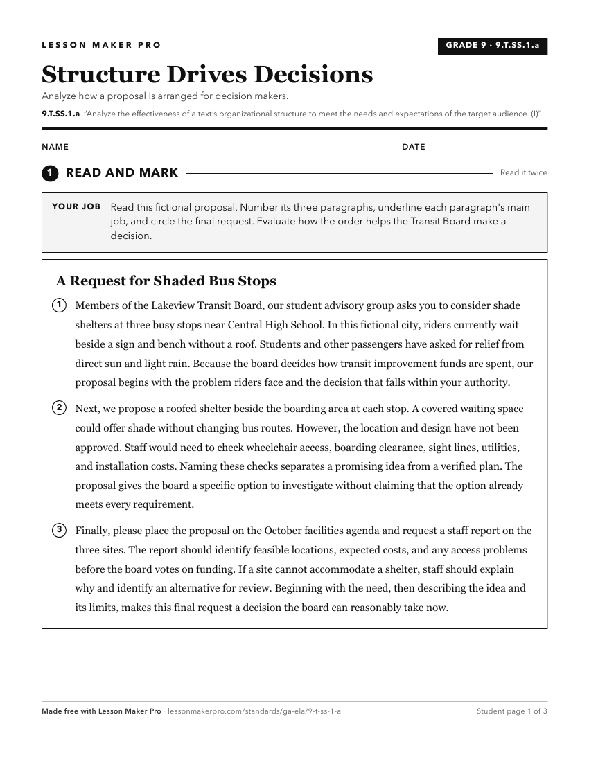 Preview of the 9.T.SS.1.a printable worksheet