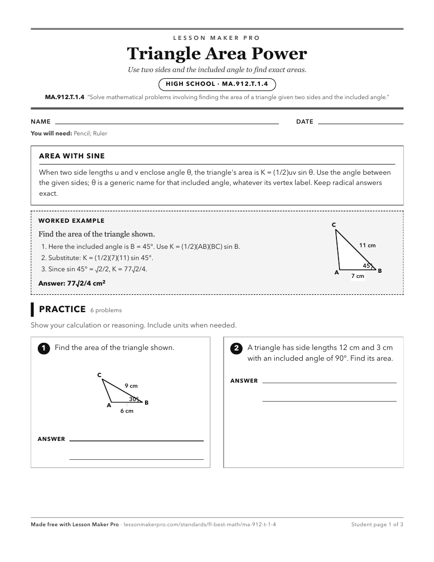 Preview of the MA.912.T.1.4 printable worksheet