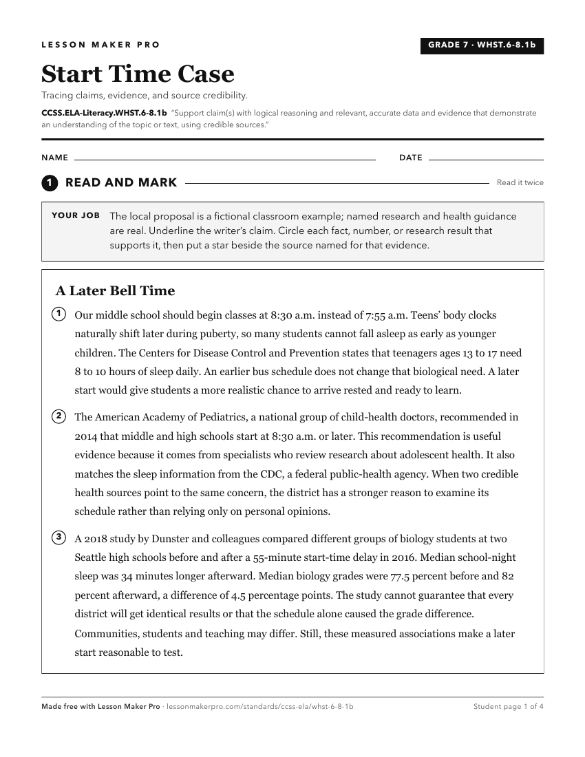Preview of the CCSS.ELA-Literacy.WHST.6-8.1b printable worksheet
