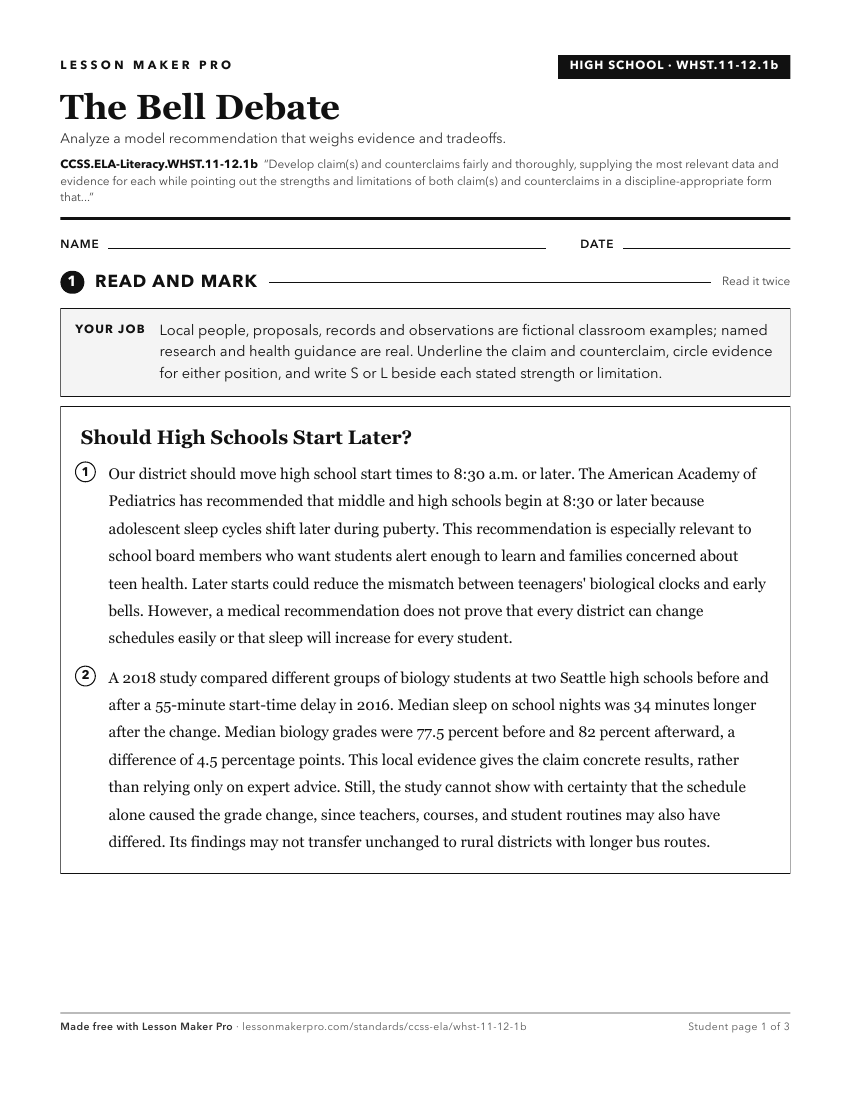 Preview of the CCSS.ELA-Literacy.WHST.11-12.1b printable worksheet