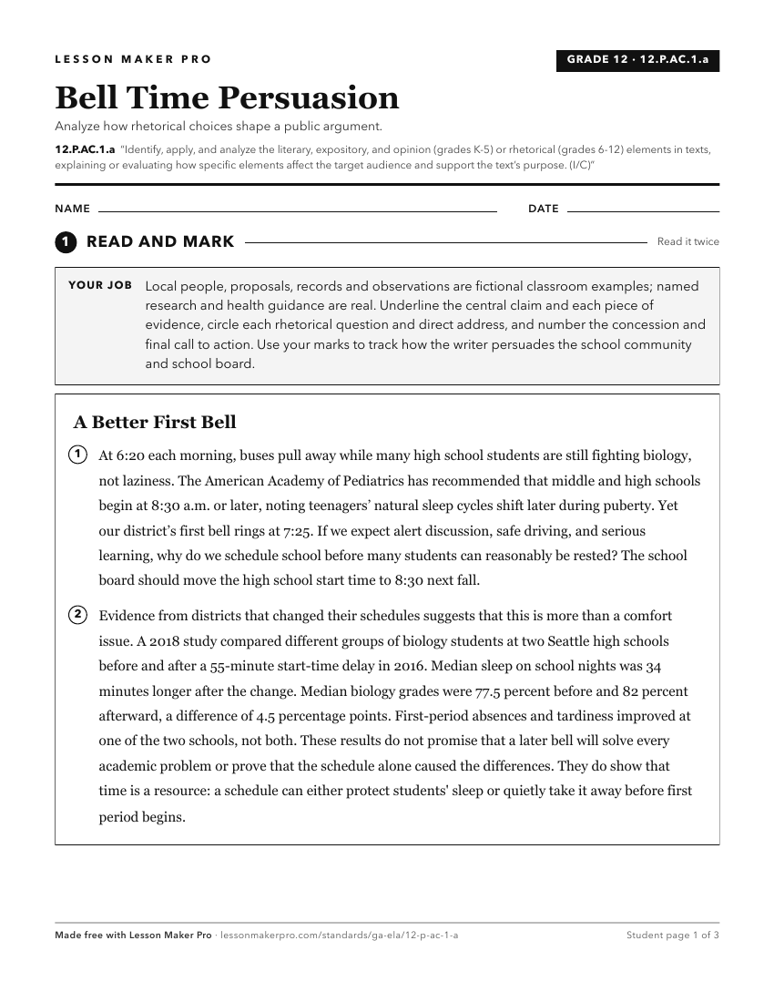 Preview of the 12.P.AC.1.a printable worksheet