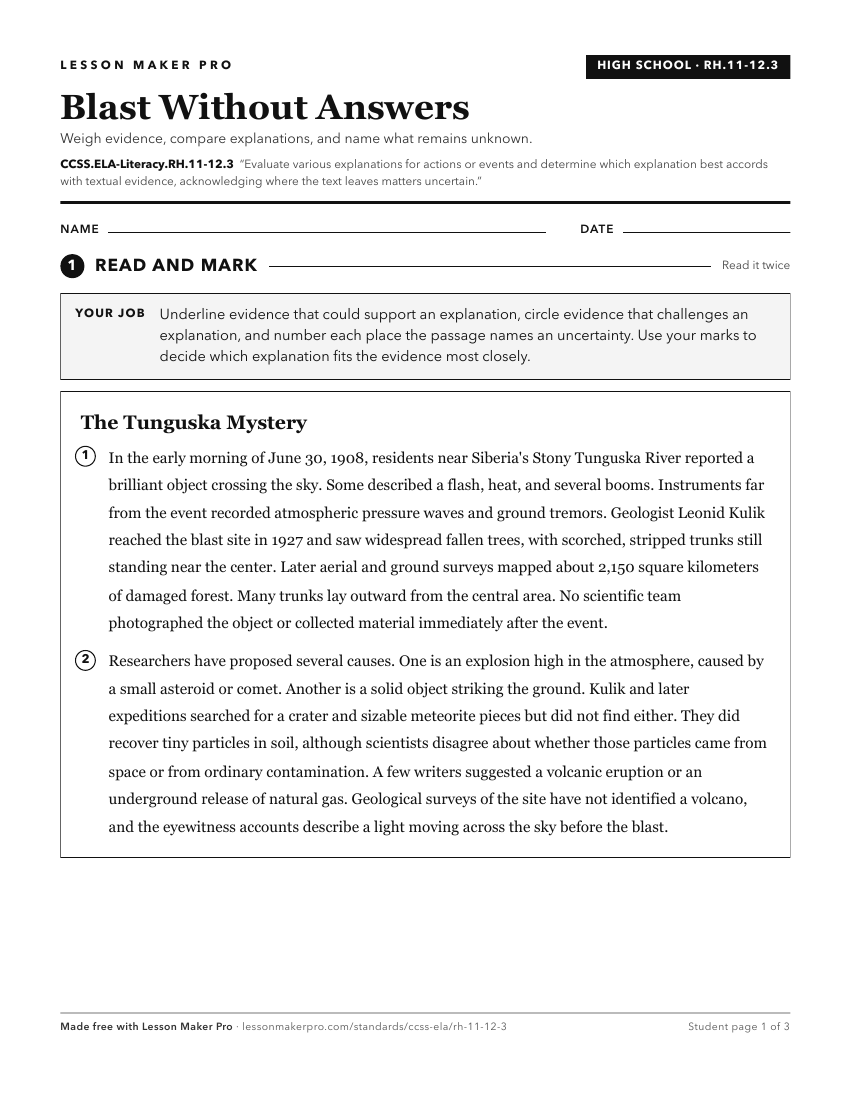 Preview of the CCSS.ELA-Literacy.RH.11-12.3 printable worksheet
