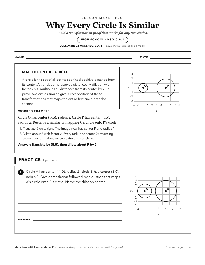 Preview of the CCSS.Math.Content.HSG-C.A.1 printable worksheet