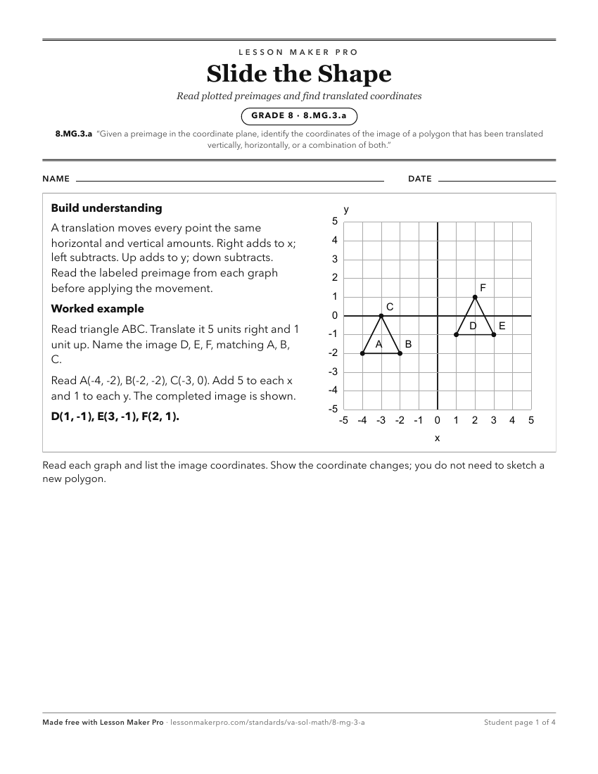 Preview of the 8.MG.3.a printable worksheet