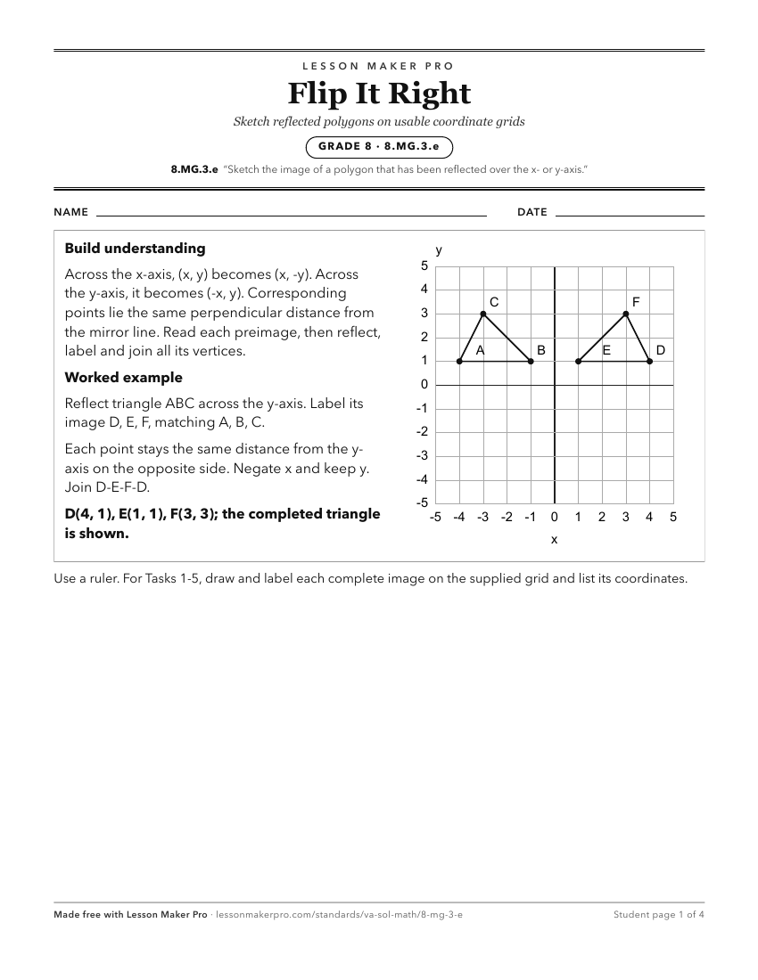 Preview of the 8.MG.3.e printable worksheet