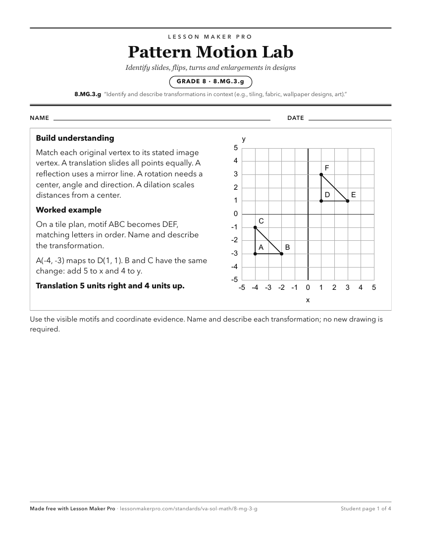 Preview of the 8.MG.3.g printable worksheet