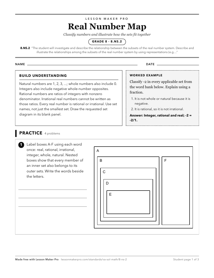 Preview of the 8.NS.2 printable worksheet